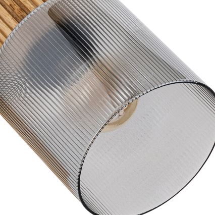 Brilagi - Luminaria de focos HYGGE 3xE14/15W/230V madera/ahumado