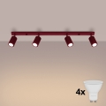 Brilagi - Luminaria de focos LED CRESTO 4xGU10/10W/230V burdeos