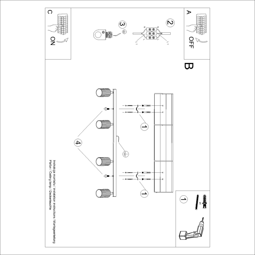 Brilagi - Luminaria de focos LED CRESTO 4xGU10/10W/230V burdeos