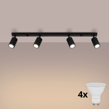Brilagi - Luminaria de focos LED CRESTO 4xGU10/10W/230V negro