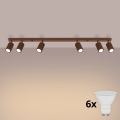Brilagi - Luminaria de focos LED CRESTO 6xGU10/10W/230V marrón
