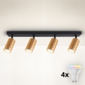 Brilagi - Luminaria de focos LED RGBW regulable SELE DIAMANT 4xGU10/4,8W/230V 3000K dorado + control remoto