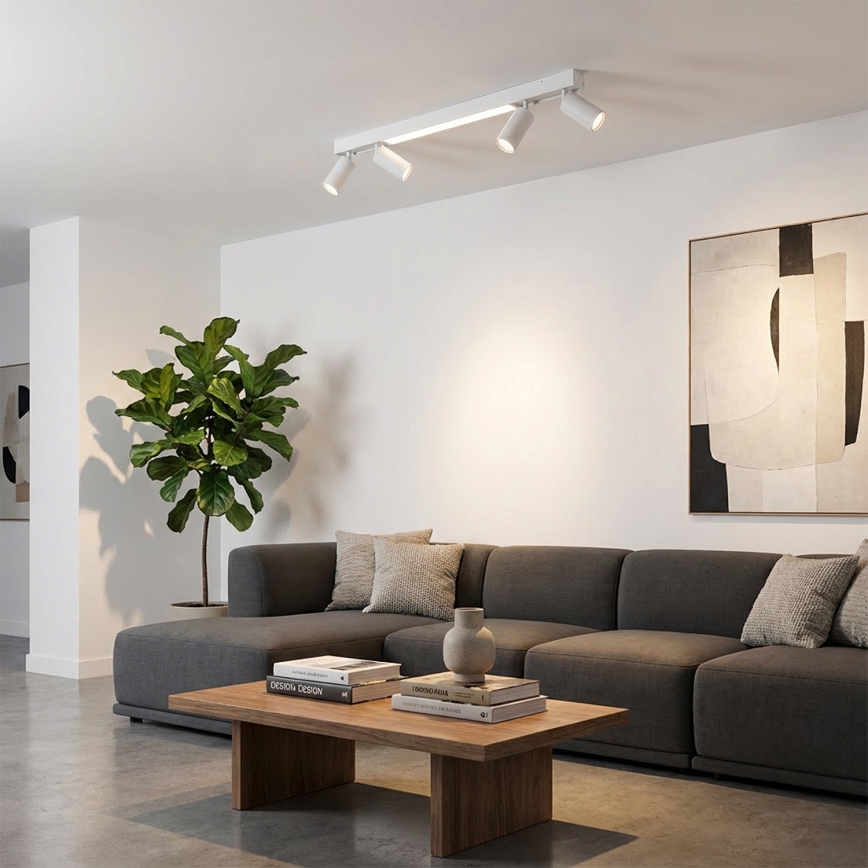 Brilagi - Luminaria de focos LED SELE 4xGU10/30W/230V + LED/20W blanca