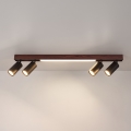 BRILAGI - Luminaria de focos LED SELE 4xGU10/30W/230V + LED/20W negra/decoración de roble