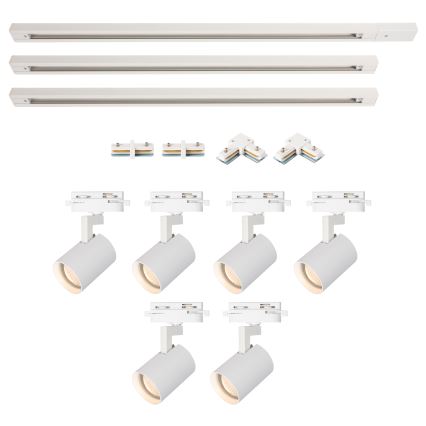 Brilagi - Luminaria de focos para sistema de riel HUSKY 6xGU10/10W/230V blanca