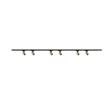 Brilagi - Luminaria de focos para sistema de riel HUSKY 6xGU10/10W/230V negro/dorado