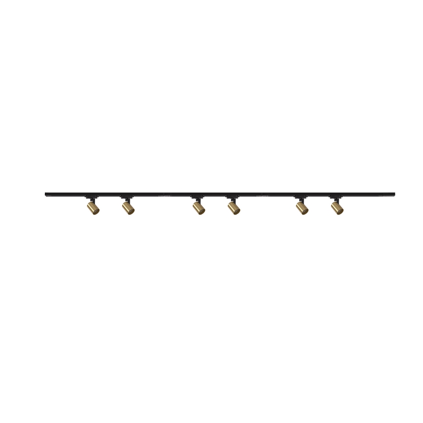 Brilagi - Luminaria de focos para sistema de riel HUSKY 6xGU10/10W/230V negro/dorado