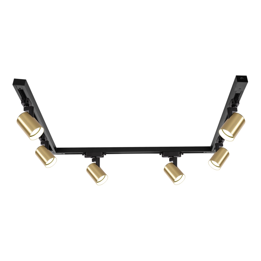 Brilagi - Luminaria de focos para sistema de riel HUSKY 6xGU10/10W/230V negro/dorado