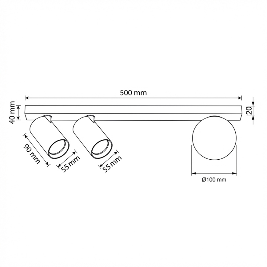 Brilagi - Luminaria de focos SELE BALL 2xGU10/30W/230V + 1xG9/10W blanca