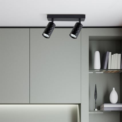 Brilagi - Luminaria de focos SELE DIAMANT 2xGU10/30W/230V negra