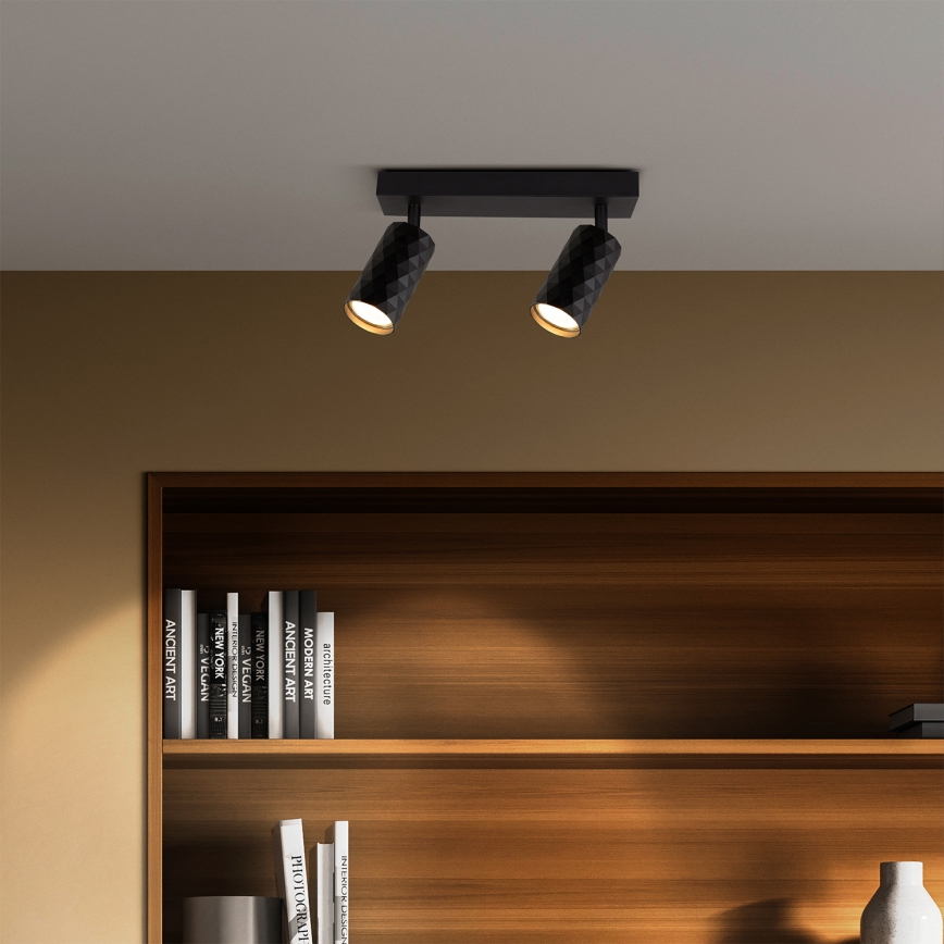 Brilagi - Luminaria de focos SELE DIAMANT 2xGU10/30W/230V negra