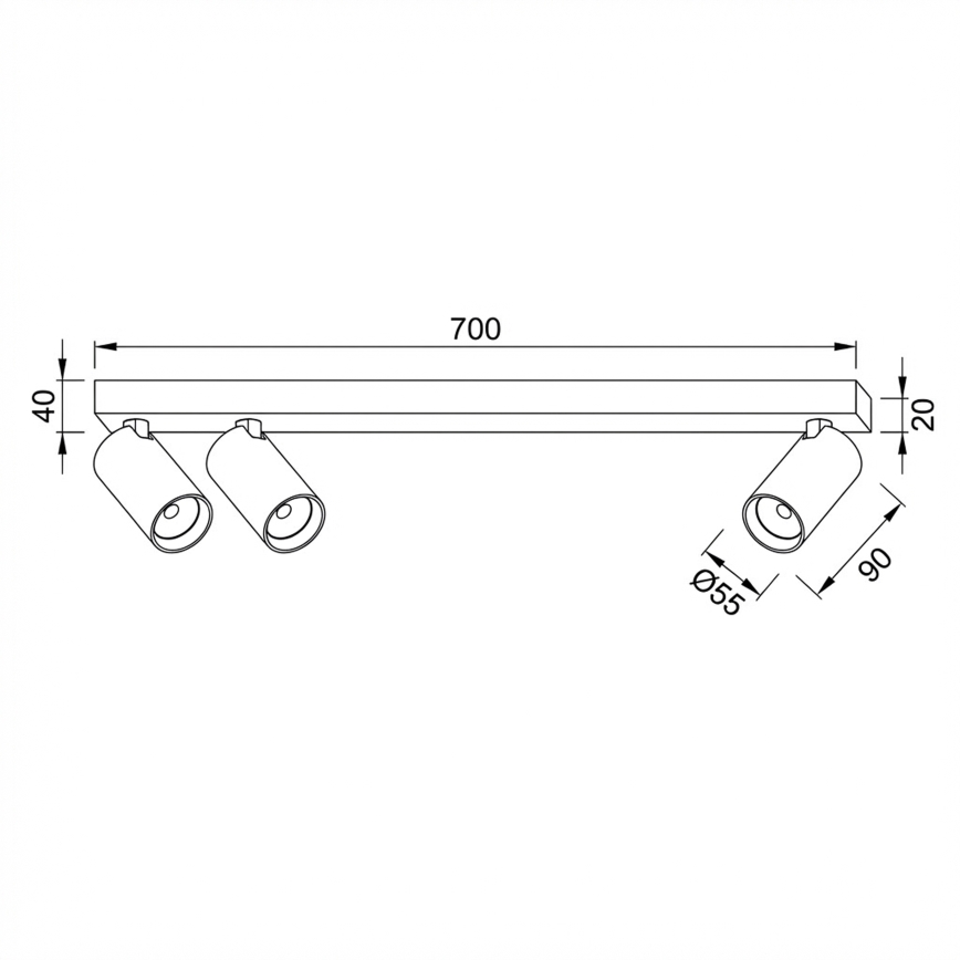 Brilagi - Luminaria de focos SELE LONG 3xGU10/30W/230V blanca