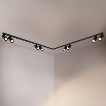 Brilagi - Luminaria de focos SELE LONG 8xGU10/30W/230V negra