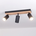 Brilagi - Luminaria de focos SELE WOOD 3xGU10/30W/230V negro/madera
