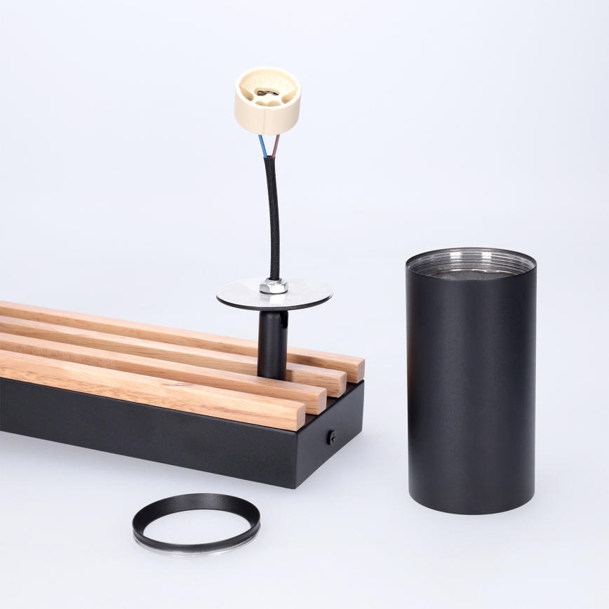 Brilagi - Luminaria de focos SELE WOOD ACOUSTIC 3xGU10/30W/230V negro/madera