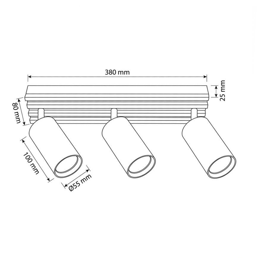 Brilagi - Luminaria de focos SELE WOOD ACOUSTIC 3xGU10/30W/230V negro/madera