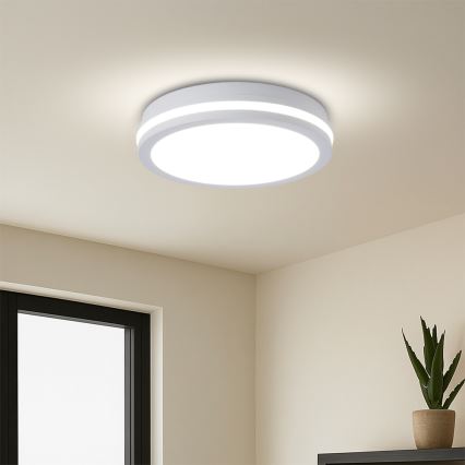 Brilagi - Luminaria de techo exterior LED BENE LED/24W/230V Ø 26 cm blanca IP54