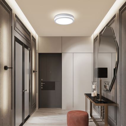 Brilagi - Luminaria de techo exterior LED BENE LED/24W/230V Ø 26 cm blanca IP54