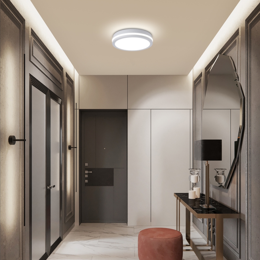 Brilagi - Luminaria de techo exterior LED BENE LED/24W/230V Ø 26 cm blanca IP54