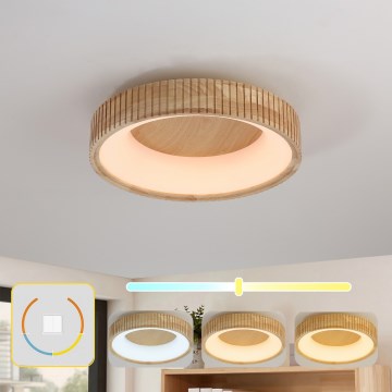 Brilagi - Luminaria de techo LED FALCON WOOD MODERN LED/30W/230V 3000/4000/6000K Ø 45 cm madera