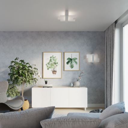 Brilagi -  Lámpara de techo LED HERA 2xE27/7,5W/230V 43x43 cm blanca