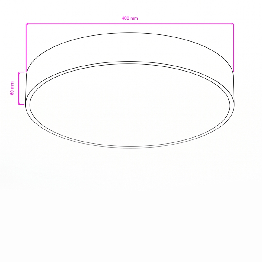 Brilagi - Plafón LED para baño POOL LED/36W/230V 3000/4000/5500K Ø 40 cm IP54 negro