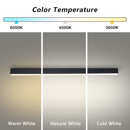 Brilagi - Plafón LED para baño SLEEKLINE LED/40W/230V 3000/4500/6000K negro IP44