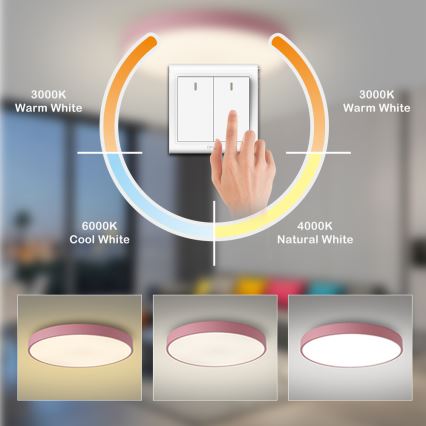Brilagi - Luminaria de techo LED POOL LED/100W/230V 3000/4000/6000K Ø 80 cm rosa