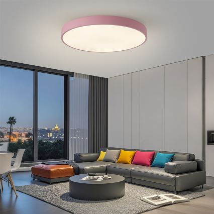 Brilagi - Luminaria de techo LED POOL LED/100W/230V 3000/4000/6000K Ø 80 cm rosa