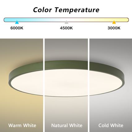 Brilagi - Plafón LED de techo POOL, 100 W, 230 V, 3000/4000/6000 K, Ø 80 cm, verde