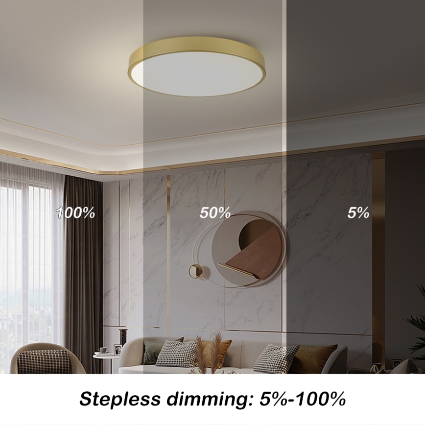 Brilagi - Luminaria de techo LED POOL LED/100W/230V 3000/4000/6000K diámetro 80 cm dorada