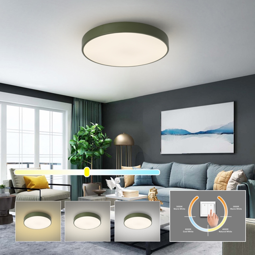 Brilagi - Plafón LED POOL LED/60W/230V 3000/4000/6000K Ø 50 cm verde