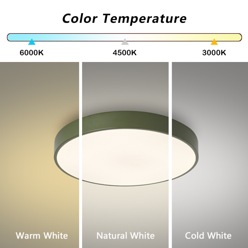 Brilagi - Plafón LED POOL LED/60W/230V 3000/4000/6000K Ø 50 cm verde