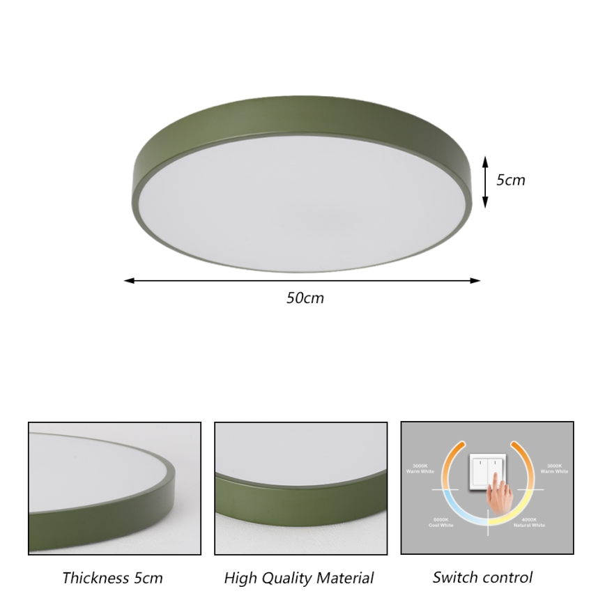 Brilagi - Plafón LED POOL LED/60W/230V 3000/4000/6000K Ø 50 cm verde