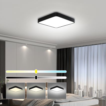 Brilagi - Luminaria LED de techo POOL SQUARE LED/36W/230V 3000/4000/6000K 40x40 cm negra
