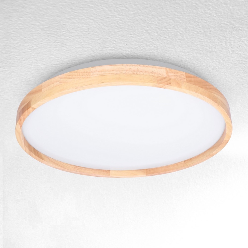 Brilagi - Lámpara de techo LED regulable ALSON LED/48W/230V 3000-6500K roble Ø 39,5 cm + mando a distancia