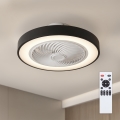 Brilagi - Luminaria de techo LED regulable con ventilador LED/30W/230V 3000-6500K Ø 50 cm negra + mando a distancia
