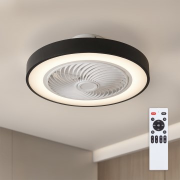 Brilagi - Luminaria de techo LED regulable con ventilador LED/30W/230V 3000-6500K Ø 50 cm negra + mando a distancia