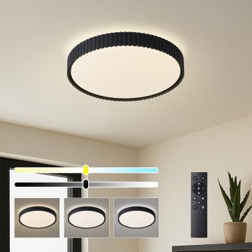 Brilagi - Luminaria de techo LED regulable CORVO LED/54W/230V 3000-6000K negra Ø 40 cm + mando a distancia