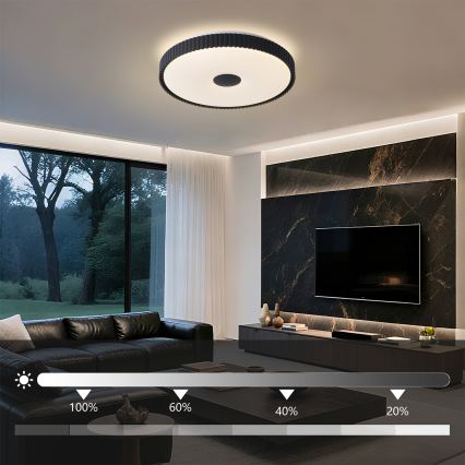 Brilagi - Luminaria de techo LED regulable CORVO LED/72W/230V 3000–6000K negra Ø 50 cm + mando a distancia