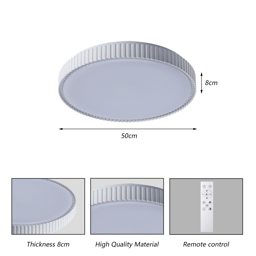 Brilagi - Plafón LED regulable CORVO LED/72W/230V 3000-6000K blanco Ø 50 cm + mando a distancia