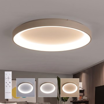 BRILAGI - Luminaria de techo LED regulable FALCON II LED/108W/230V 3000-6500K diámetro 80 cm blanco/beige + mando a distancia