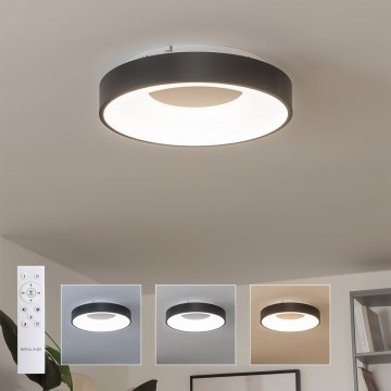 Brilagi - Luminaria de techo LED regulable FALCON II LED/67W/230V 3000-6500K Ø 40 cm negra + mando a distancia