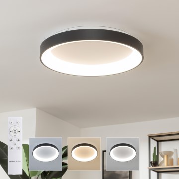 Brilagi - Luminaria de techo LED regulable FALCON II LED/99W/230V 3000-6500K Ø 60 cm negra + mando a distancia