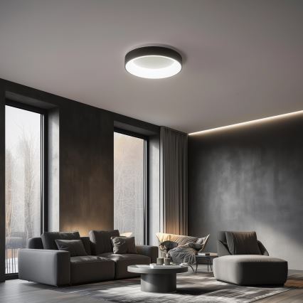 Brilagi - Luminaria de techo LED regulable FALCON LED/80W/230V 3000-6500K diámetro 60 cm negra + mando a distancia
