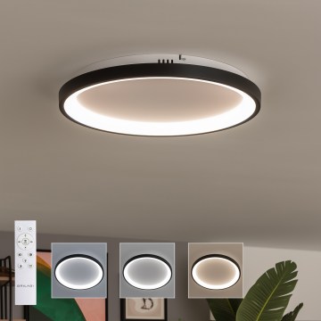 Brilagi - Luminaria de techo LED regulable FALCON SLIM LED/42W/230V 3000-6500K Ø 50 cm negra + mando a distancia
