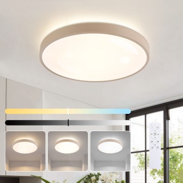 Brilagi - Luminaria de techo LED regulable GLASS POOL DOUBLE LED/48W/230V 3000-6000K 40 cm beige + mando a distancia