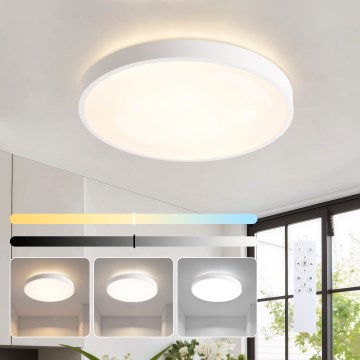 Brilagi - Luminaria de techo LED regulable GLASS POOL DOUBLE LED/48W/230V 3000-6000K 40 cm blanca + mando a distancia