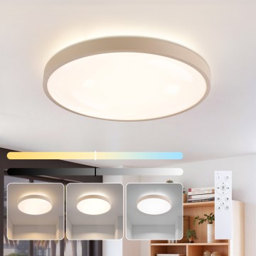 Brilagi - Luminaria de techo LED regulable GLASS POOL DOUBLE LED/60W/230V 3000-6000K 50 cm beige + control remoto