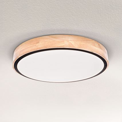Brilagi - Lámpara de techo LED regulable GLORIA LED/48W/230V 3000-6500K roble, diámetro 40 cm + mando a distancia